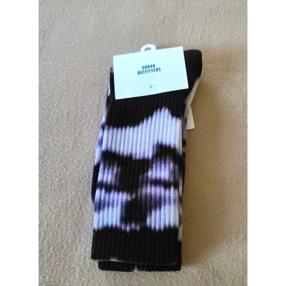 2 Pairs Urban Outfitters Crew Socks One Size Unisex Tie Dye Animal Print NEW
